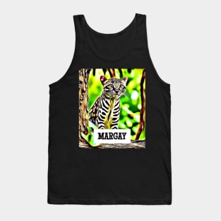 Artistically Rendered Margay in Natural Habitat Tank Top